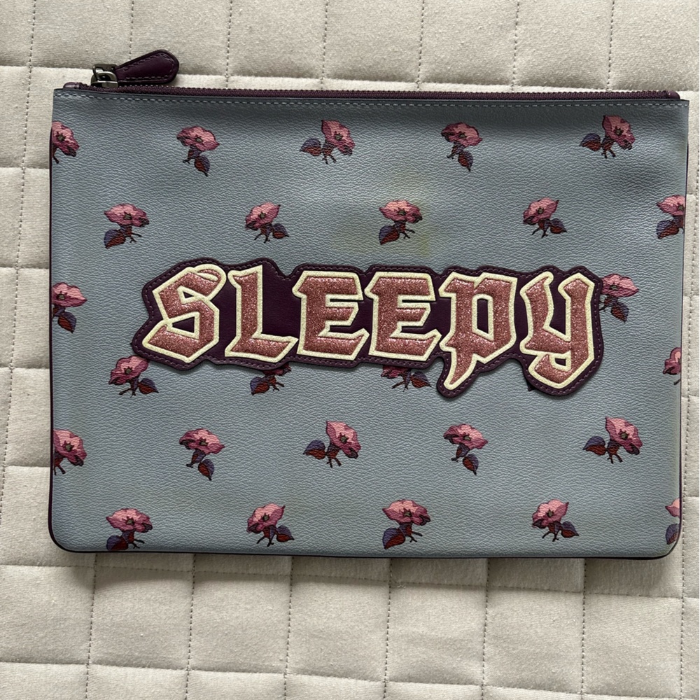 Coach x Disney - Blue Floral 'Sleepy' Pouch